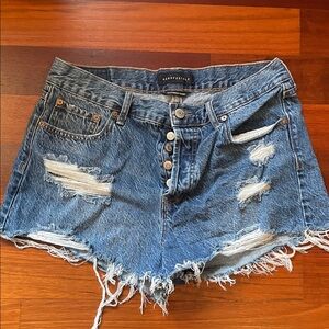 Aeropostale Blue Distressed Denim Shorts